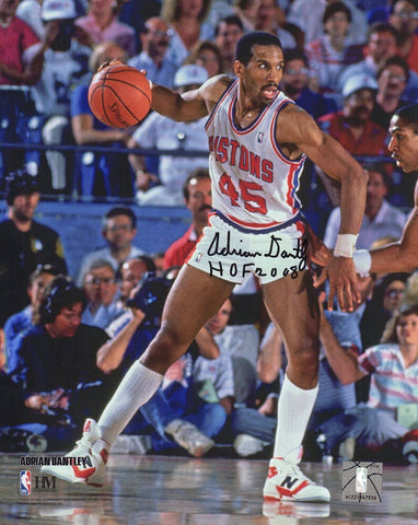 Adrian Dantley Signed Pistons Dribbling Action 8x10 Photo w/HOF - (SCHWARTZ COA)