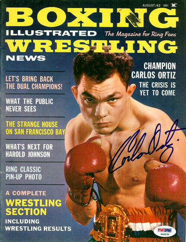 Carlos Ortiz Autographed Boxing Illustrated Magazine Cover PSA/DNA #S48530