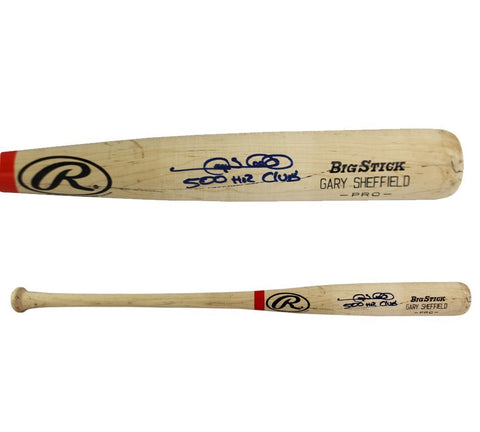 Gary Sheffield Signed New York Yankees Rawlings Big Stick Blonde MLB Bat - Insc