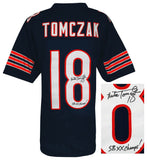 Mike Tomczak Signed Navy Custom Football Jersey w/SB XX Champs - (SCHWARTZ COA)