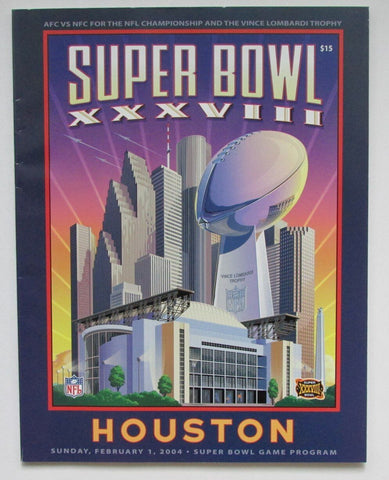 2004 Super Bowl XXXVIII Game Program Patriots vs. Panthers 167698