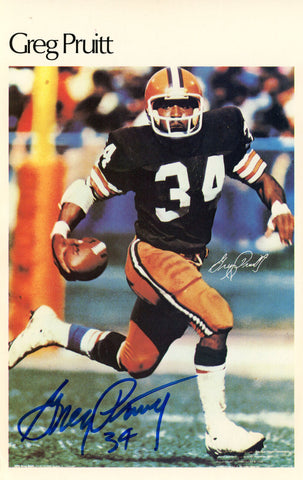 Greg Pruitt Autographed Cleveland Browns Mini Poster 38/50 BAS 46157