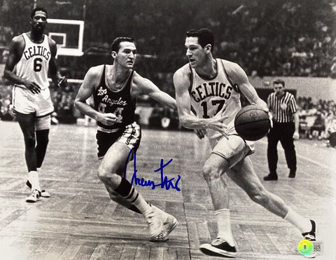 Jerry West Signed 11x14 Los Angeles Lakers B&W Photo BAS