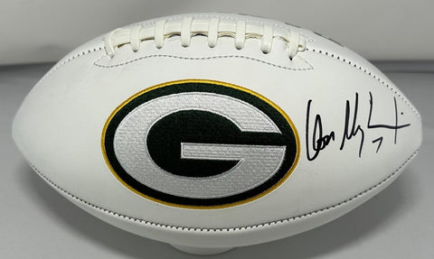 Green Bay Packers DON MAJKOWSKI Signed White Panel Replica Football AUTO - BAS