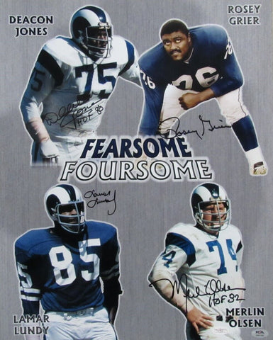 Fearsome Foursome Signed by 4 Players 16x20 Photo LA Rams PSA/DNA 185314