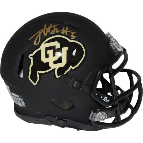 Jimmy Horn Jr. Signed Colorado Buffalos Black Mini Helmet Beckett 42406