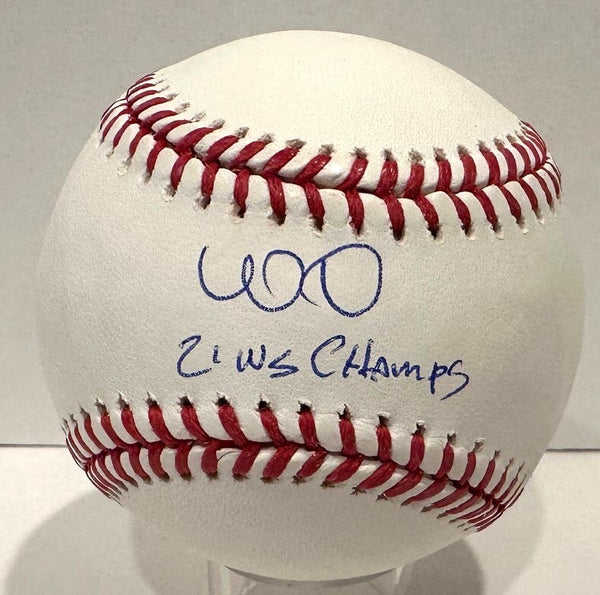 Braves WILLIAM CONTRERAS Signed Official MLB Baseball AUTO w/ 21 WS Champs - BAS