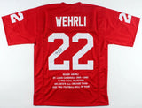 Roger Wehrli Signed St. Louis Cardinals Career Stat Jersey Inscrbd HOF 07 (JSA)