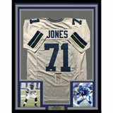 FRAMED Autographed/Signed WALTER JONES HOF 14 33x42 Seattle White Jersey JSA COA