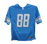 TJ Hockenson Autographed Detroit Lions Nike Game Blue XL Jersey Beckett 39310