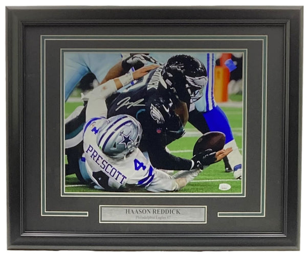 Haason Reddick Signed Framed 11x14 Philadelphia Eagles vs Cowboys Photo JSA ITP