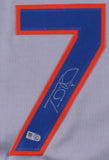 Travis d'Arnaud Signed Mets Jersey (MLB Hologram) New York Catcher 2013-2019