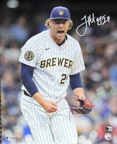 TREVOR MEGILL Signed 16x20 Photo #2 AUTO - Milwaukee Brewers - BAS