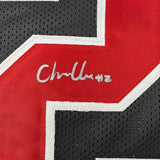 Framed Autographed/Signed Chris Olave 35x39 Ohio State Black Jersey JSA COA