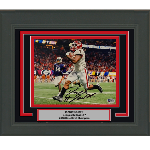 Framed Autographed/Signed D'Andre Swift Georgia Bulldogs 8x10 Photo BAS COA #1