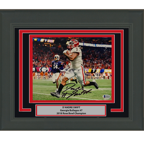 Framed Autographed/Signed D'Andre Swift Georgia Bulldogs 8x10 Photo BAS COA #1