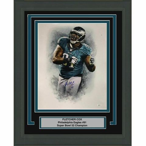 FRAMED Autographed/Signed FLETCHER COX Philadelphia Eagles 16x20 Photo JSA COA 1