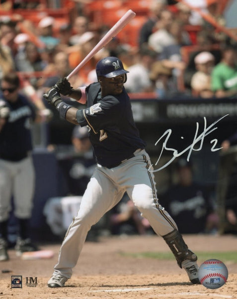Milwaukee Brewers Infielder BILL HALL Signed 8x10 Action Photo #3 AUTO