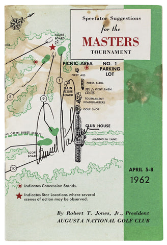 Arnold Palmer Signed 1962 Masters Augusta National Golf Program JSA #AL81897