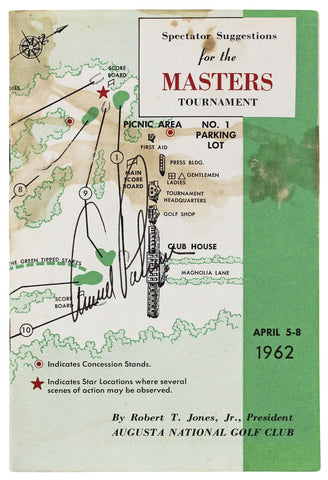 Arnold Palmer Signed 1962 Masters Augusta National Golf Program JSA #AL81897