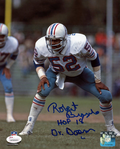 Robert Brazile Autographed Houston Oilers 8x10 Photo 2 Insc JSA 48514
