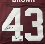 Larry Brown of the Redskins Autographed "72 MVP" Custom #43 Jersey Beckett