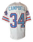Earl Campbell Houston Signed White Football Jersey HOF 91 Tristar