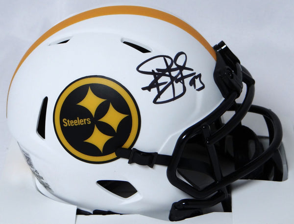 Troy Polamalu Autographed Steelers Lunar Speed Mini Helmet - Beckett W Hologram