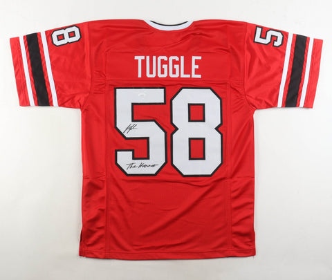 Jessie Tuggle Signed Atlanta Falcons Red Jersey Inscribed "The Hammer" (JSA COA)