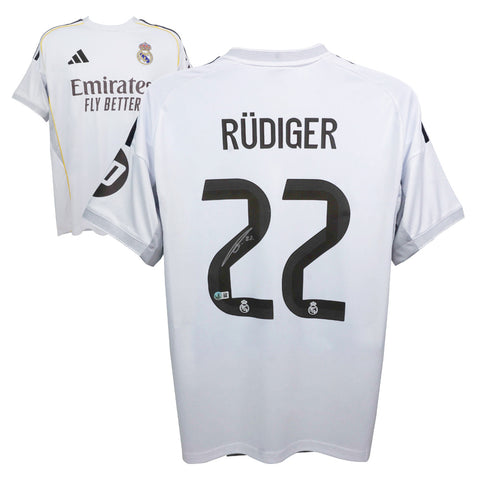 Antonio Rudiger Signed Real Madrid FC Home Soccer Jersey #22 with Beckett COA