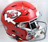 Travis Kelce Signed Chiefs F/S SpeedFlex Helmet Grey Mask - Beckett W Hologram