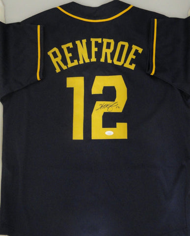 Brewers Outfielder HUNTER RENFROE Custom Replica Milw Blue Jersey AUTO - JSA