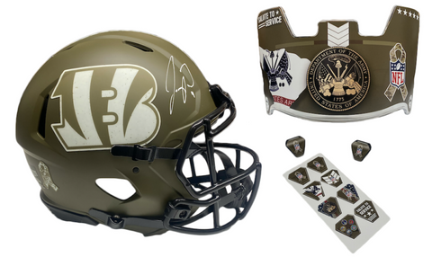 Joe Burrow Autographed Bengals STS - Army Ed. - Speed Authentic Helmet Fanatics