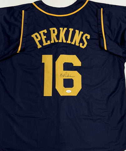 Brewers Outfielder BLAKE PERKINS Signed Custom Replica Blue Jersey AUTO - JSA