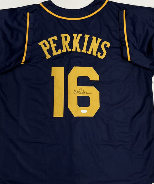 Brewers Outfielder BLAKE PERKINS Signed Custom Replica Blue Jersey AUTO - JSA