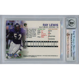 Ray Lewis Autographed 1999 Fleer Tradition #137 Slabbed Card Beckett 50015