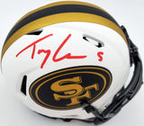 TREY LANCE AUTO 49ERS LUNAR ECLIPSE WHITE SPEED MINI HELMET BECKETT 194736