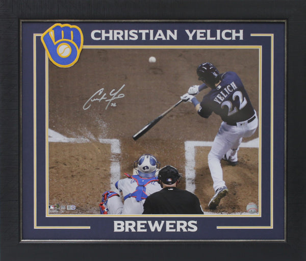 Brewers Christian Yelich Authentic Signed 16x20 Framed Horizontal Photo MLB
