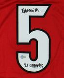 Adonai Mitchell Signed Georgia Custom Red Jersey with "21 Champs" Inscription