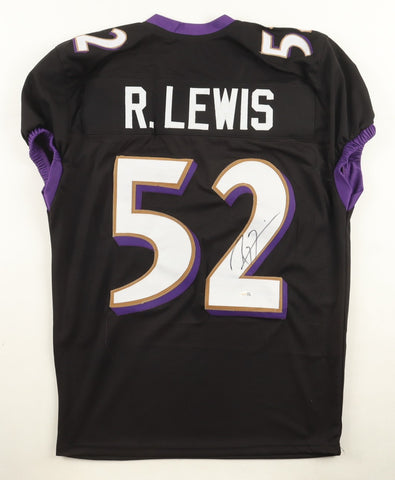 Ray Lewis Signed Baltimore Ravens Pro Cut Black Jersey (Beckett) 13xPro Bowl L.B