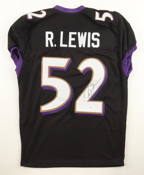 Ray Lewis Signed Baltimore Ravens Pro Cut Black Jersey (Beckett) 13xPro Bowl L.B