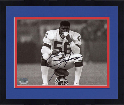 Framed Lawrence Taylor New York Giants Signed 8x10 Helmet Sit Photograph