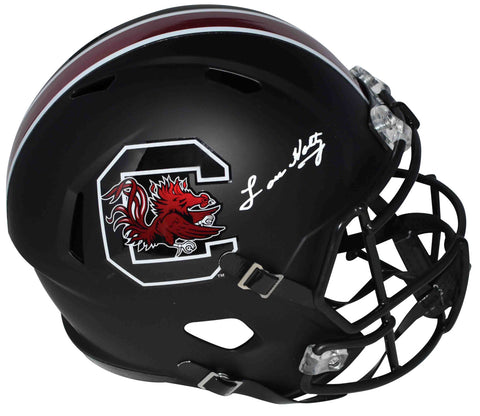 LOU HOLTZ SIGNED SOUTH CAROLINA GAMECOCKS BLACK FULL SIZE SPEED HELMET BECKETT