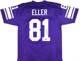 Carl Eller Autographed Purple Pro Style Jersey - Prova *Black