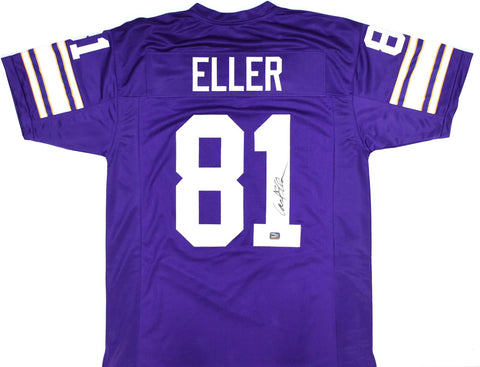 Carl Eller Autographed Purple Pro Style Jersey - Prova *Black