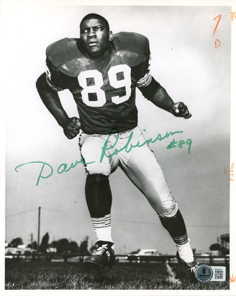 Dave Robinson Autographed/Signed Green Bay Packers 8x10 Photo Beckett 59468