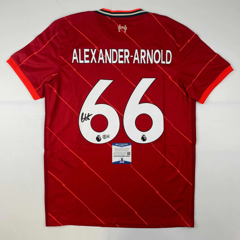 Autographed/Signed Trent Alexander Arnold Liverpool Red Jersey Beckett BAS COA