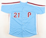 Bake McBride Signed Philadelphia Phillies Jersey Inscribed "80 WSC" (JSA COA)