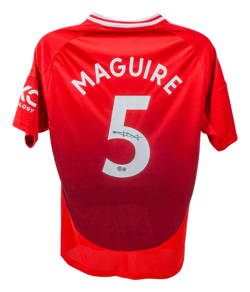 Harry Maguire Signed Manchester United Adidas Soccer Jersey /Beckett/Centre-Back