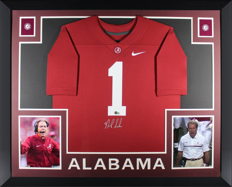 Nick Saban Autographed Alabama Crimson Tide Nike Game Framed Jersey Beckett